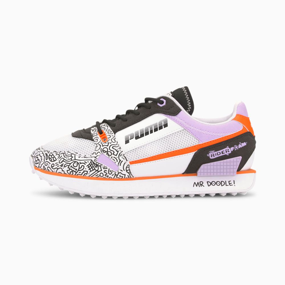 Puma x MR DOODLE Mile Rider Női Sportcipő - Fehér/Fekete ( Hungary - TWXSI2756 )